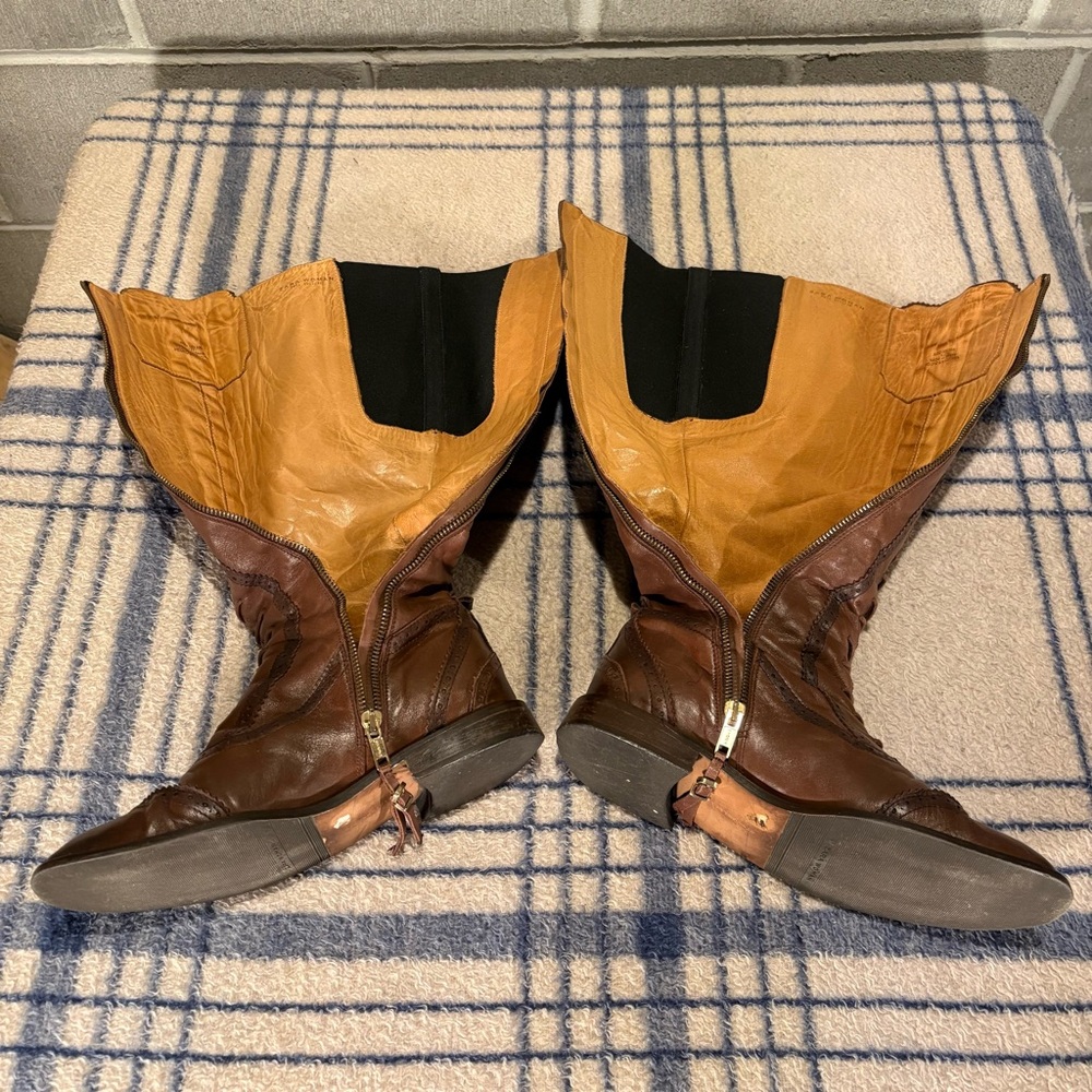 Zara tall leather riding boots. - Picture 9 of 13